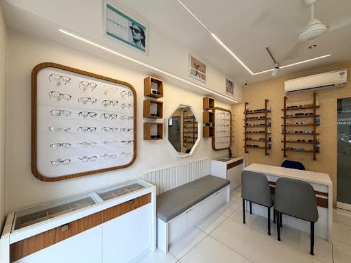 Eye Ten Opticals Frame Display Wall and Testing Seating Lounge
